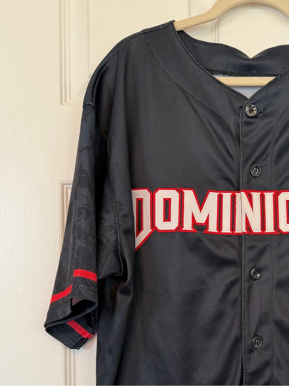 Jersey Nation Dominicano Ortega 18 Baseball Jersey Navy Blue Mens Medium